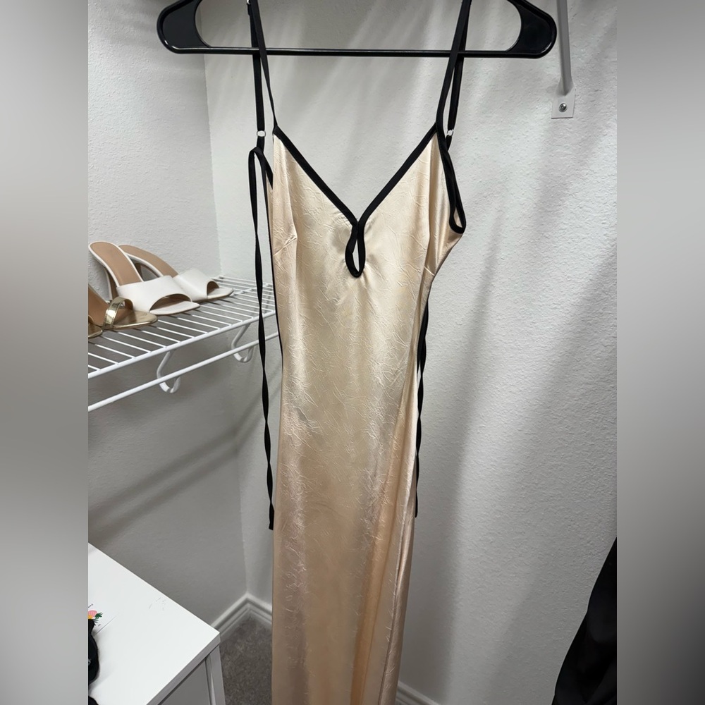 Fashion Nova Saisha Satin Maxi Dress - Cream - Picture 2 of 4